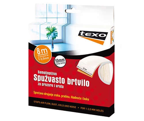 TEXO Spužvasto brtvilo 8 m x 10 mm - bijelo